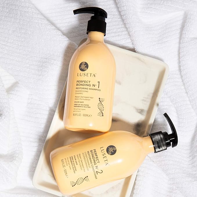 Luseta Perfect Bonding Restoring Shampoo & Conditioner Set, Bond Strengthening & Color Longevity for All Hair Type, Bond Repair Shampoo and Conditioner Set Sulfate & Paraben Free, 2x33.8 oz