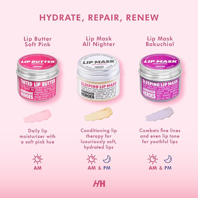 100% Natural Tinted Lip Butter Sleeping Lip Mask, Clean Petroleum free Lip Moisturizer and Conditioner for Dry Lips. Intensive Lip Balm and Lip Therapy Skin Care with Mango butter (Light Pink)