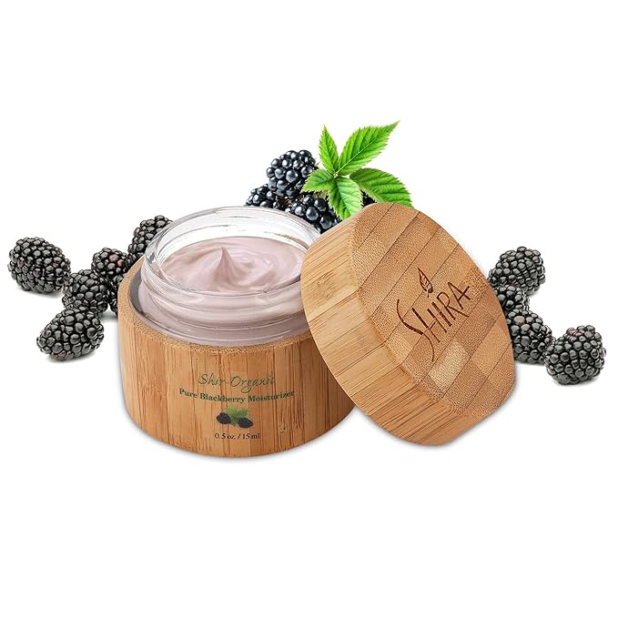 Shir-Organic Pure Blackberry Moisturizer Helps Fight Against Free Radicals Smooth Even Texture Regenerates the Skin for Normal to Dry & Sensitive Skin Type(50ml)