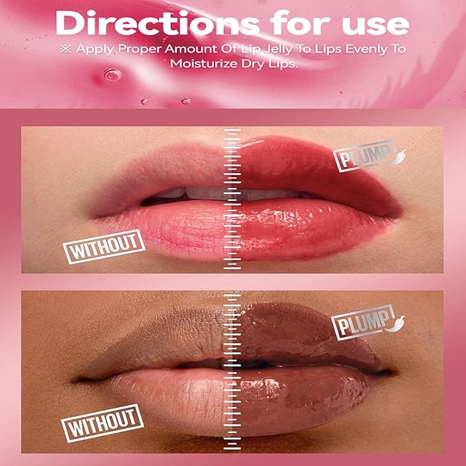 Lip Plumper Gloss 3 Colors Set, Spicy Natural Roll On Lip Plumping Oil and Pout Lip Plumper, Lifter Gloss, Enhancer for Fuller Booster Balm Moisturizing Hydrating & Nourishing Lip Glaze(A)