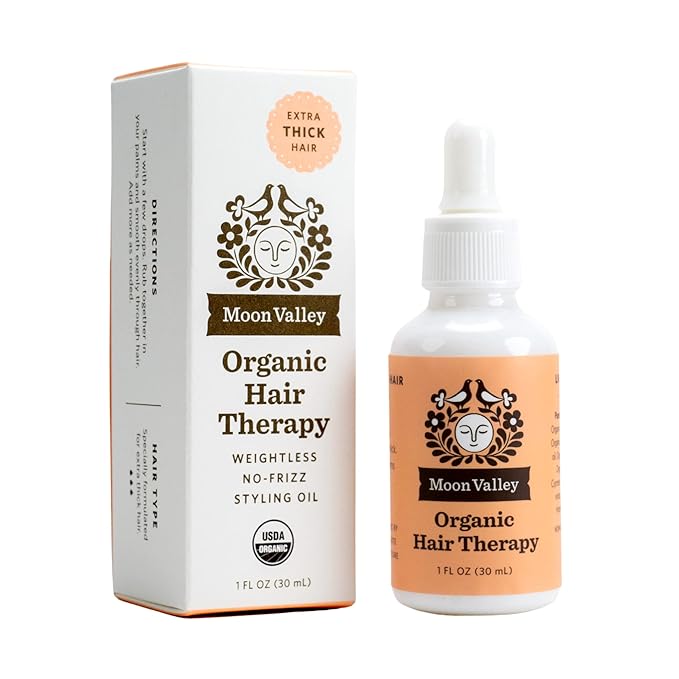 Moon Valley Organics Hair Therapy for Extra Thick Hair - With MCT Oil, Jojoba Oil, Argan Oil, And Rosemary - Reduce Frizz, Hydrate, Heal Damaged Hair