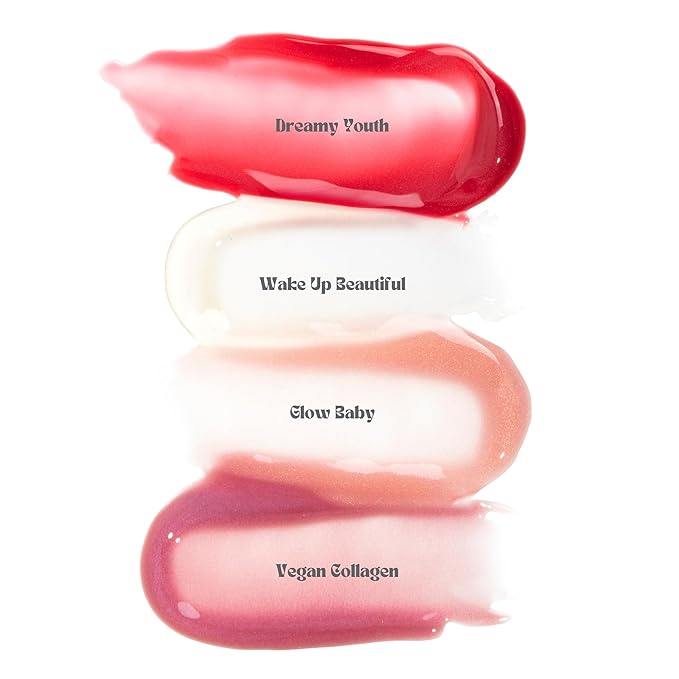 Pacifica Beauty Complex Lip Balm Trio Set, Makeup, Glow Baby, Wake Up Beautiful, Vegan Collagen, Lip Gloss, Orange, Lavender, Lemon, Vanilla, Non Sticky Formula, 0.30 fl oz Each (Set of 3)