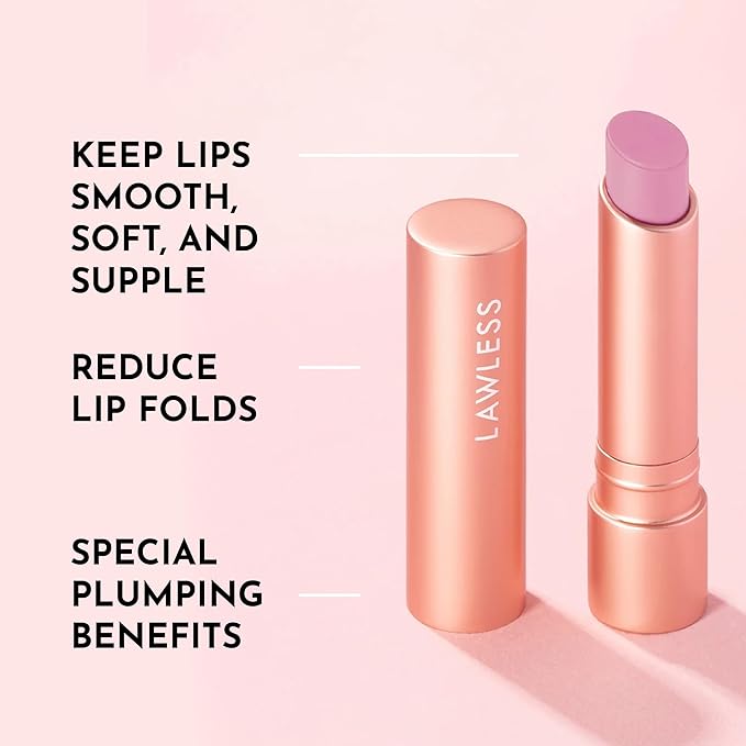 Lawless Forget the Filler Lip Plumping Line Smoothing Tinted Balm - Cupid - Premium Tinted Lip Balm with Natural Ingredients to Plump and Smooth Lips for a Firmer, Fuller Look - 0.09 oz