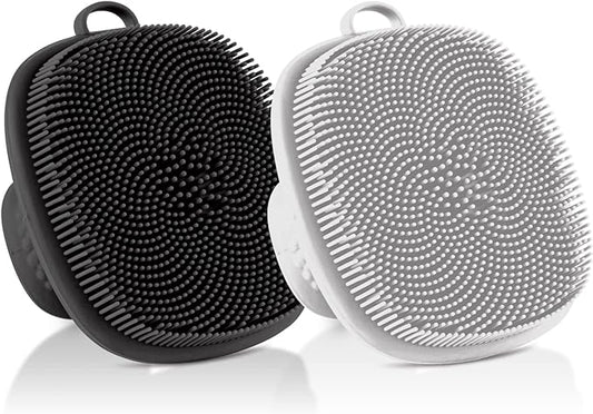 VWMYQ 2 Pack Face Scrubber, Silicone Face Wash Brush - Manual, Waterproof Facial Cleansing & Exfoliating Brushes