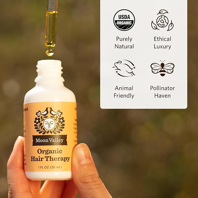 Moon Valley Organics Hair Therapy for Extra Thick Hair - With MCT Oil, Jojoba Oil, Argan Oil, And Rosemary - Reduce Frizz, Hydrate, Heal Damaged Hair
