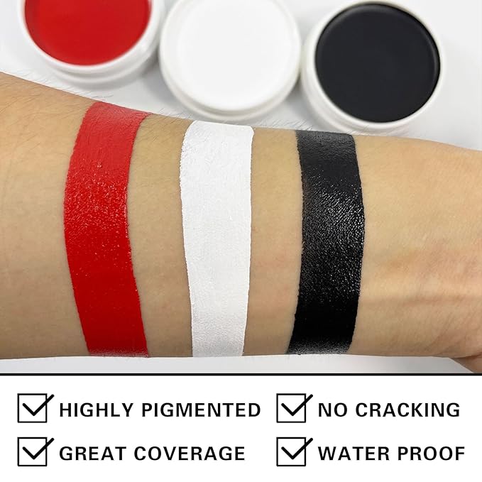 Red Face Body Paint Halloween Cosplay Clown Zombie Costume Sfx Makeup Professional Oil Based Cream Face Paint Palette for Adults and Kids