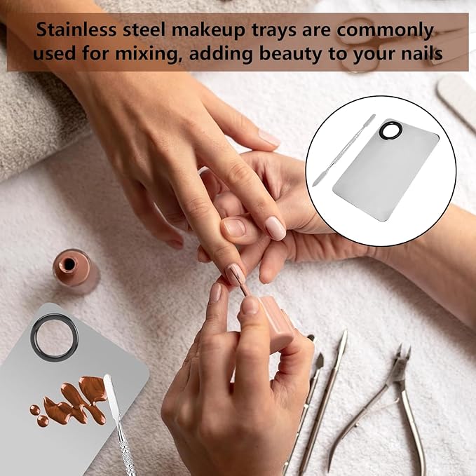 2 Pcs Professional Cream and Lip Makeup Mixing Palette with Spatula Foundation and Lip Palette Set for Travel