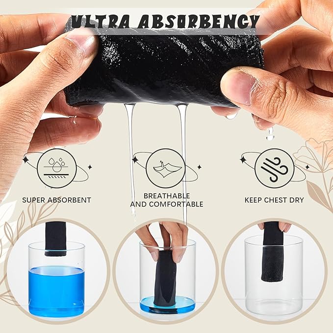 Toulite 20 Pcs Bra Liners for Sweat 18x3 Inch 3 Layer Washable Rectangle Cotton Under Breasts Pads for Women Absorb Sweating