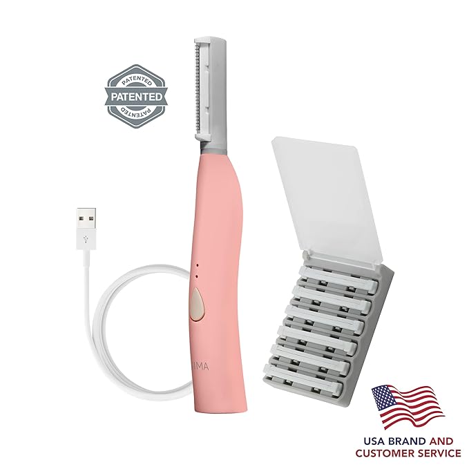 SPA SCIENCES - SIMA Patented Dermaplane Razor for Women Face – Painless 2-in-1 Facial Exfoliation & Peach Fuzz Hair Removal – Anti-Aging – 3 Speeds – Rechargeable – 7 Weeks Treatment