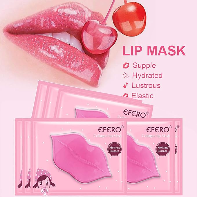 20 Pack Collagen Crystal Lip Masks, Gold Under Eye Masks Set Natural Moisturizing Gel Anti-Aging Anti Chapped Hydrating Reducing Puffiness Dark Circles and Wrinkles Lip Eye Pads for Women Men