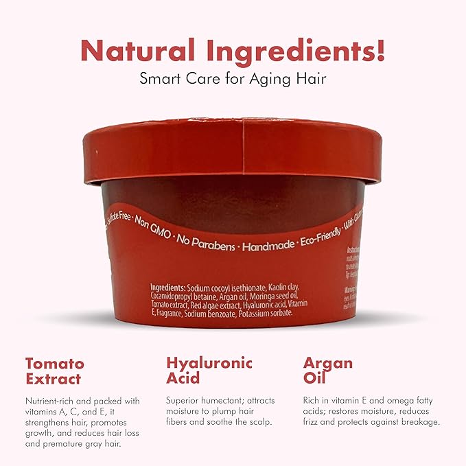 Tree Bottle Hyaluronic Acid Shampoo Bar With Tomato & Red Algae Extract – For stronger, restored, and age-defying hair – For Women & Men – Natural & Free of Parabens & Sulfates – Made in USA – 4.5oz