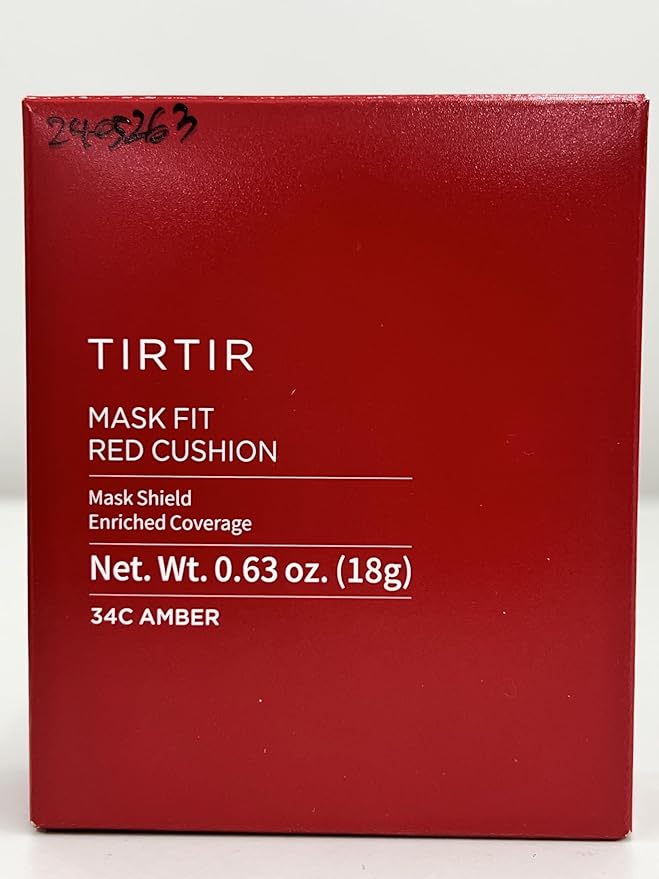 TIRTIR Mask Fit Red Cushion Foundation | Full coverage, Weightless, Skin fit, Satin Glow Finish, Korean Makeup, beauty, Tattoo cover up, Buildable (#34C Amber, 0.63 Fl Oz)