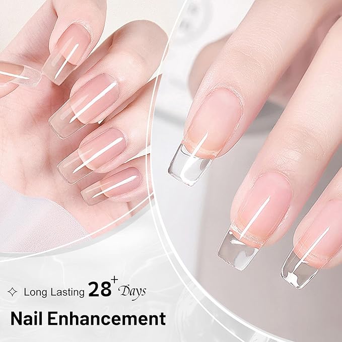 JODSONE 2Pcs 16.5ml Builder Gel Builder Nail Polish for Thickening Strengthener Building Extension and Keep The Nail Art Effect for A Longer Time and Nail Art Design Gift for Women