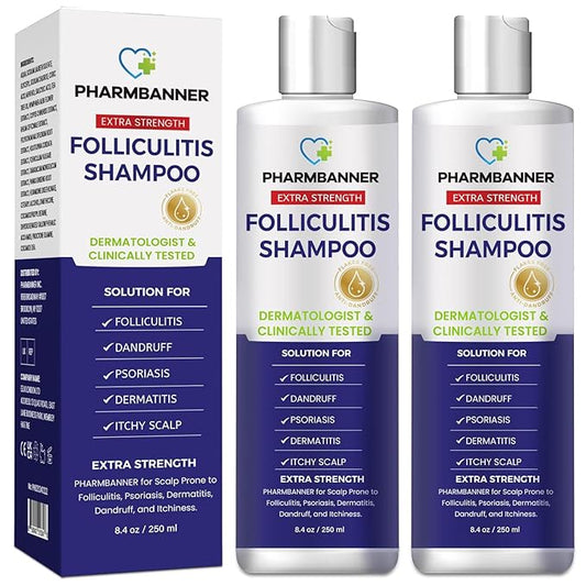 Anti-Fungal Shampoo for Itchy, Dry Scalp – Supports Scalp Health, Helps with Folliculitis, Seborrheic Dermatitis & Scalp Flaking-2 Pack