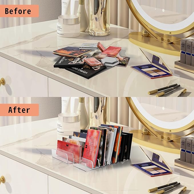 2 Pack Makeup Organizer, Compact Makeup Palette Organize, for Bathroom Countertops, Vanities, Cabinets, Sleek Modern Cosmetics Storage Solution for - Eyeshadow Palettes, Contour Kits, Blush