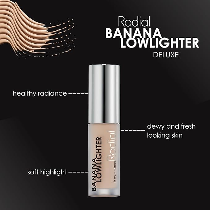 Rodial Banana Lowlighter 0.05 fl oz, Travel Size Liquid Colour Concealer with Yellow Undertone, Face Concealer, Non-Shimmer Finish, Hydrating Formula with Hyaluronic Acid, Vitamin E and Caffeine