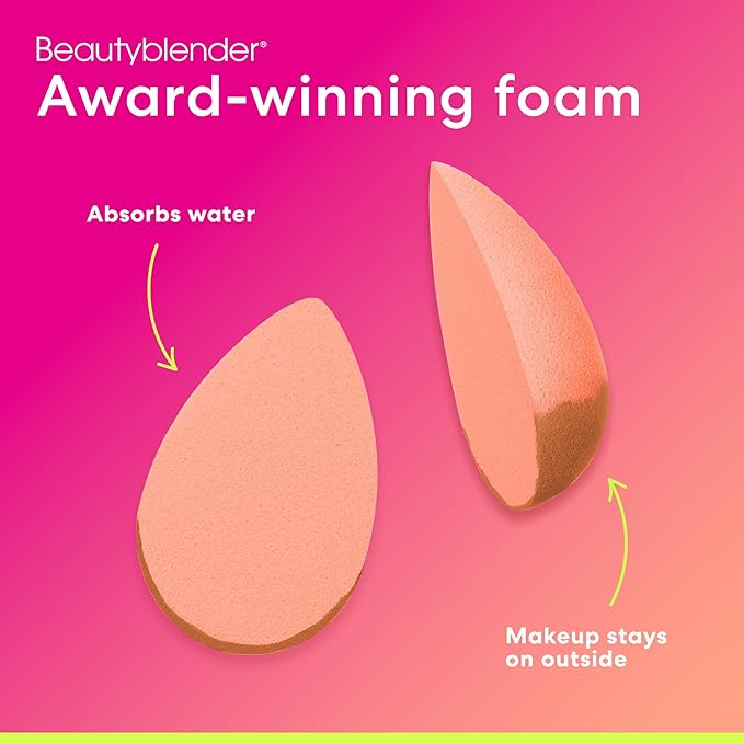 Beautyblender® | Papaya Beauty Blender Makeup Sponge, Super-Soft Foam Easily Blends Foundations, Powders & Creams, Made in USA, Reusable, Washable, Streak Free Application, Vegan, Cruelty Free