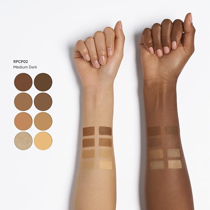 Ruby Kisses Flawless Finish with 3D Contour Powder Makeup Palette - Multiple Contouring Options, Easy Blending, Long-lasting formula, Sculpt &Highlighting, Professional finish (Medium Dark)