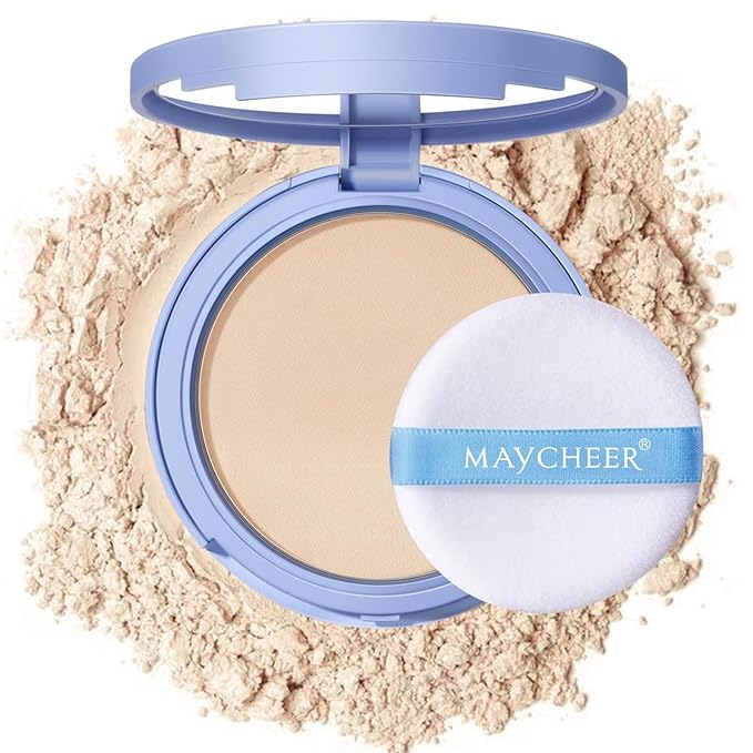 Oil Control Face Pressed Powder,Matte Smooth Setting Powder Makeup,Waterproof Long-Lasting Makeup Setting Powder,Oil Control Flawless Finish,Lightweight,Residue-Free (01 CALASSIC IVORY)
