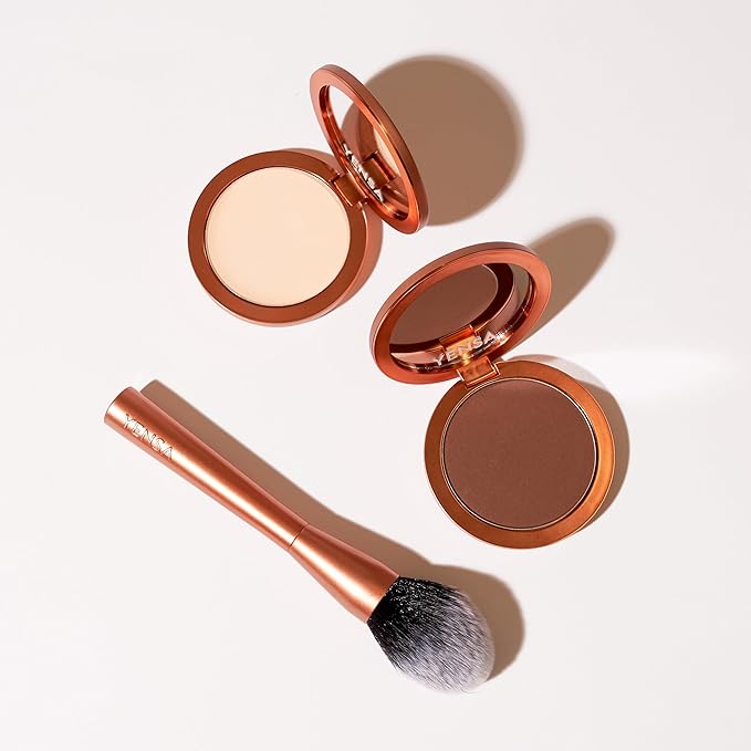 YENSA Super Serum Silk Powder Foundation - Matte Foundation Makeup to Blur and Smooth Pores - Provides a Radiant and More Even Skin Tone for a Natural, Healthy Glow - Light 1 (0.35 oz)