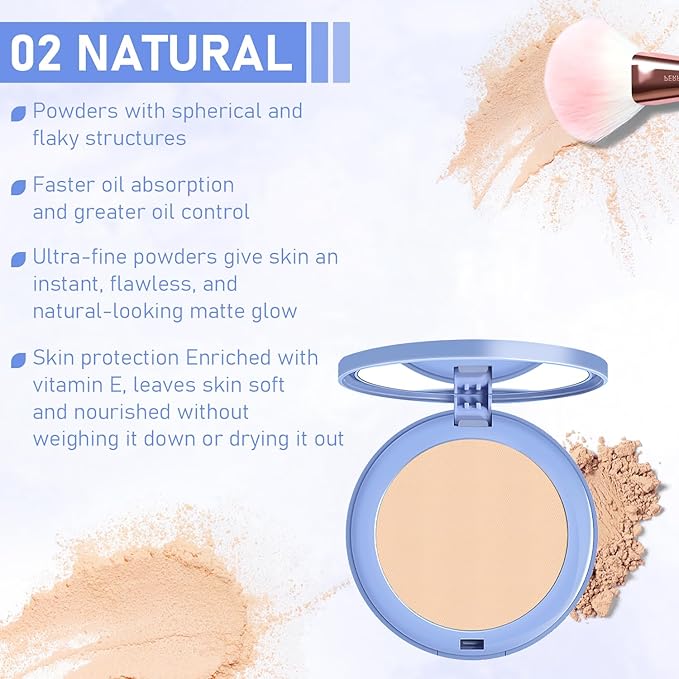 Maycheer Face Powder - Maycheer Lasting Waterproof Pressed Powder Compact, Oil Absorbing Pressed Powders Compact for Face, Available in 3 Different Shades (01# CALASSICIVORY, One size)