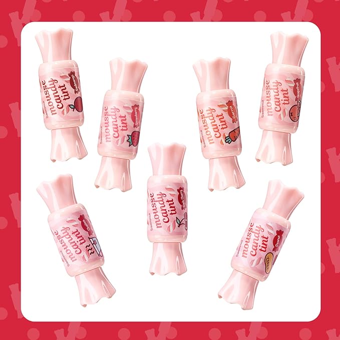 THESAEM Saemmul Mousse Candy Tint #2 Strawberry Mousse - High Pigment Matte Finish Long Lasting Lip Stain with Honey Extracts to Hydrate Lips - Weightless & Smudge-Proof, 0.3 fl.oz.