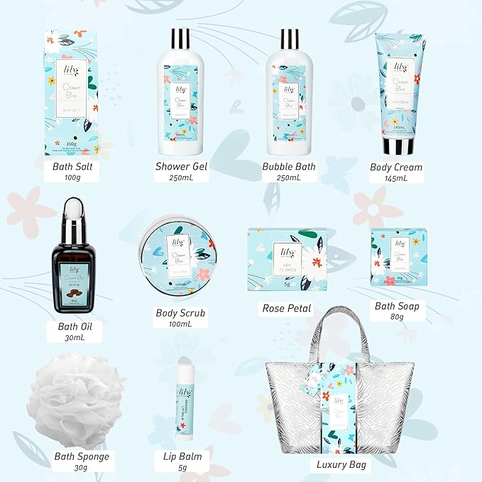 Mothers Day Gift for Mom - XXXL Bag Spa Gift Set for Women Luxury Bath and Body Gift Bag Set for Women Spa Kit Pampering Gifts for Her Christmas Birthday Gifts Spa Bath Gift Set with Shower Gel