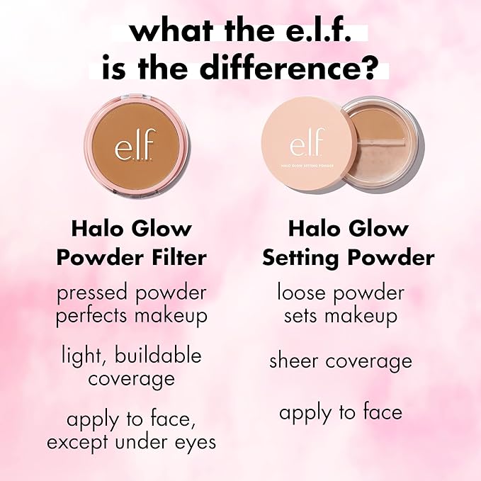 e.l.f. Halo Glow Powder Filter, Ultra-fine Finishing Powder, Smooths The Look of Pores & Fine Lines, Creates A Soft-Focus Glow, Vegan & Cruelty-Free, Deep Warm