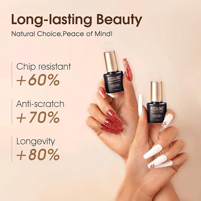 ROSALIND 8 PCS Nail Prep Dehydrator and Primer with Base Coat Top Coat, Glossy Glitter Matte Top Coat for Acrylic Gel Nail Polish Nail Art Supplies Gift