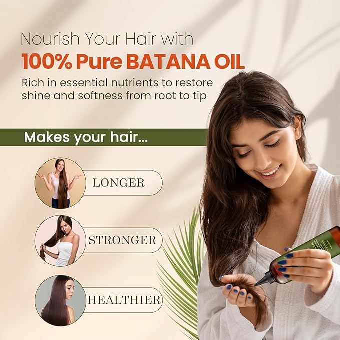 Natural Riches Unrefined Organic Batana Oil, 8 fl oz, 100% Pure & Natural, Cold pressed Honduras Miracle Oil for Hair Growth.