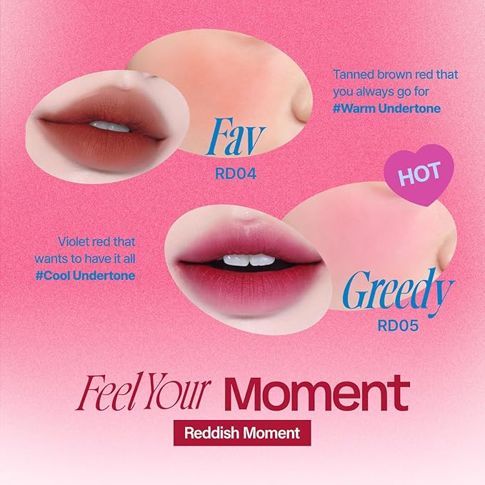 Lip&Cheek Blurry Pudding Pot | Reddish Moment - Greedy | Makeup Blush, Buildable Lightweight, Multi-Use Soft Matte Finish | 5g