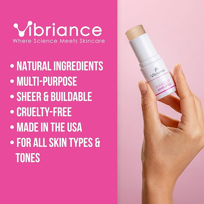 Vibriance Complexion Sticks - Foundation for Mature Skin - Sheer, Buildable Coverage Face Makeup Foundation for Older Women - 3-in-1 Base, Contour, Concealer - Beige