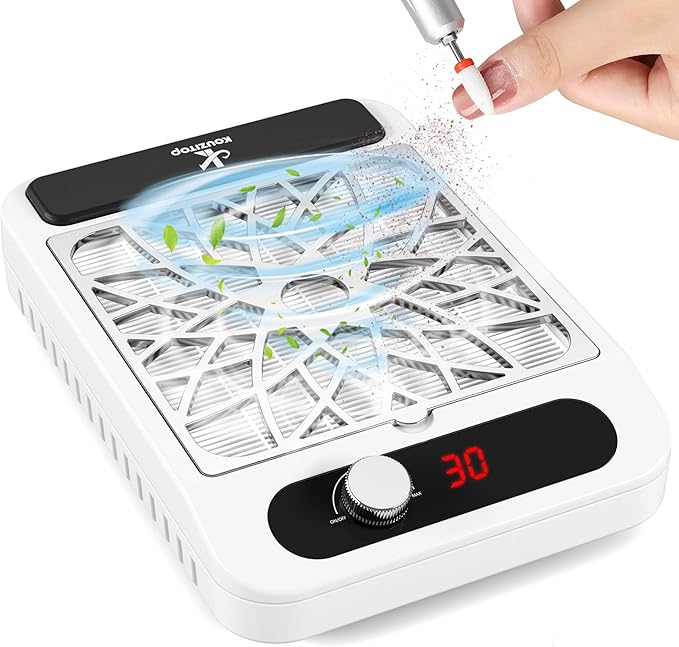 Nail Dust Collector for Nail Techs,Compact & Quiet Vacuum Fan Dust Collector with Reusable Filter, Powerful Dust Suction Machine,Nail Tech Must Haves for Gel Polish,Pedicures,Salon & Home Use