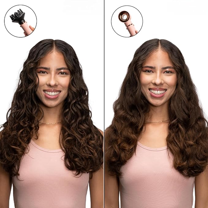 FoxyBae 4-in-1 Hot Air Styler: Blow Dryer Brush, Diffuser, Curling Barrel & Drying Cylinder - Blush Super Styler