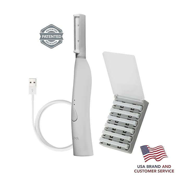 SPA SCIENCES - SIMA Patented Dermaplane Razor for Women Face – Painless 2-in-1 Facial Exfoliation & Peach Fuzz Hair Removal – Anti-Aging – 3 Speeds – Rechargeable – 7 Weeks Treatment