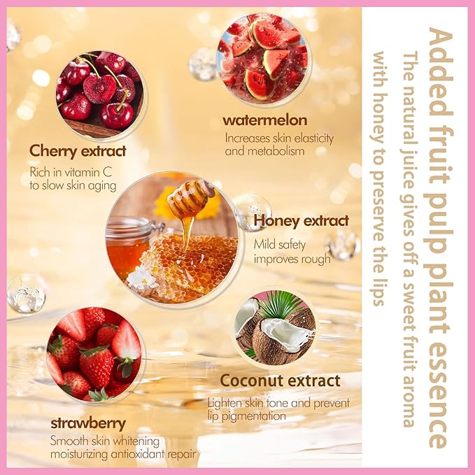 1 PCS Bee Lip Balm Lip Mask Honey Pot, Honey Moisturizing Sleeping Lip Mask Overnight with Sticks, Lip Balm Honey Pot Lip Balm Hydrating Prevention Dry and Crack Lip Scrubs Exfoliator