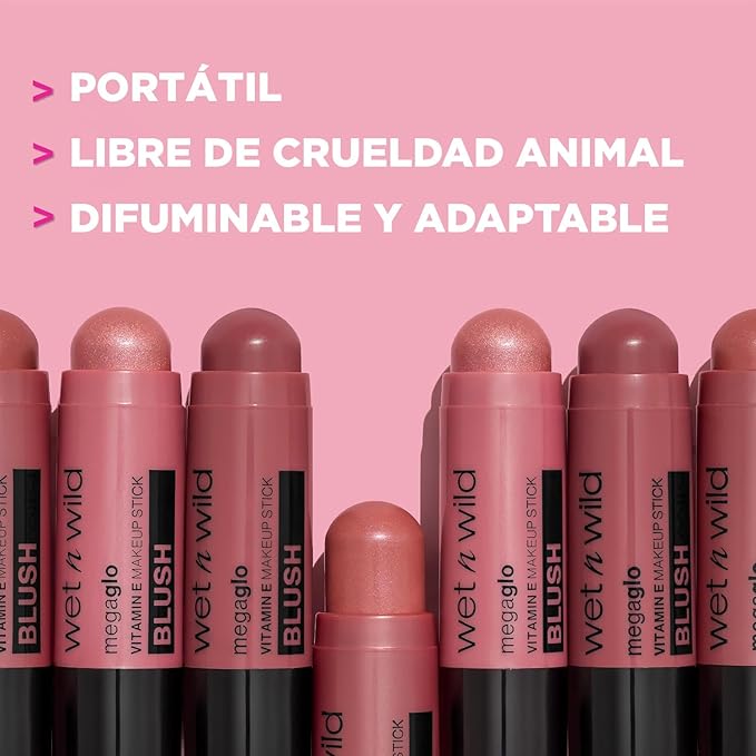 wet n wild Mega Glo Makeup Stick, Buildable Color, Versatile Use, Cruelty-Free & Vegan - Current Jam