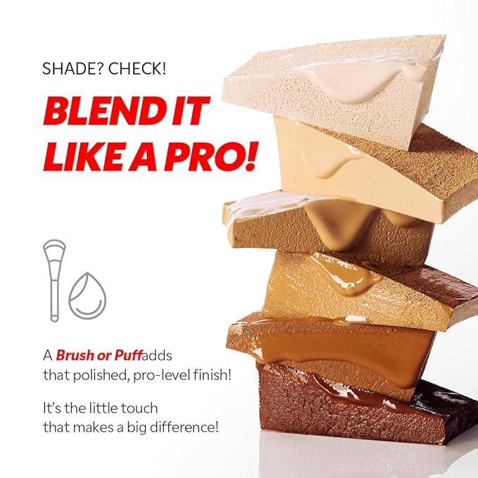 TIRTIR Mask Fit Red FoundationㅣLong Lasting Flawless Coverage, Energy Essence, Lightweight, Hydrating, Pore-Blurring, Breathable Satin Finish, Makeup, Radiant Skin, #45W Chestnut, 1.01 Fl Oz