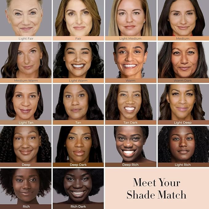 LUMINESS Silk Airbrush Spray Foundation & Buffing Brush Kit – Full Coverage Foundation & Dual-Sided Buffing Brush - Buildable Coverage, Anti-Aging Formula Hydrates & Moisturizes (Shade - Deep Rich)