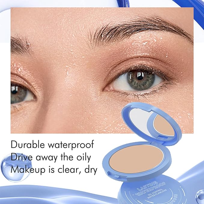 Maycheer Face Powder, Maycheer Lasting Waterproof Face Powder - Oil Absorbing Powder for Face, Lasting and Waterproof (02# NATURAL BEIGE, 0.35 Ounce)