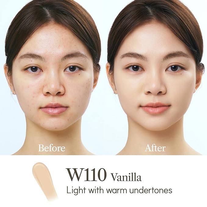 THE FACE SHOP Ink Lasting Liquid Foundation, Full Coverage, 72‑Hour Wear Semi‑Matte Finish, Makeup with Bakuchiol, C110 Apricot Beige, 0.84 Fl. Oz.