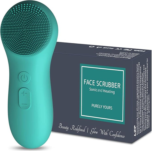 LZP Face Scrubber Facial Cleansing Brush Silicone Face Scrubber Exfoliator for Men & Women, Rechargeable Electric Facial Brushes for Cleaning and Exfoliating, Waterproof Face Scrub Brush