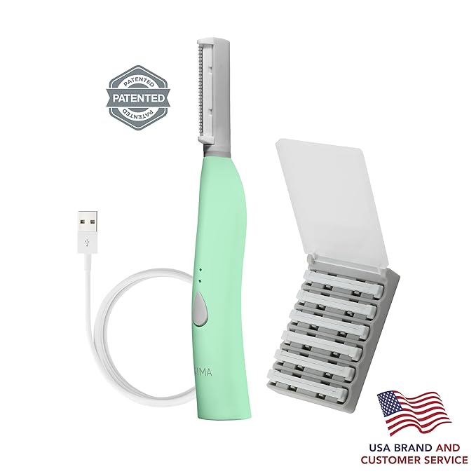 SPA SCIENCES - SIMA Patented Dermaplane Razor for Women Face – Painless 2-in-1 Facial Exfoliation & Peach Fuzz Hair Removal – Anti-Aging – 3 Speeds – Rechargeable – 7 Weeks Treatment