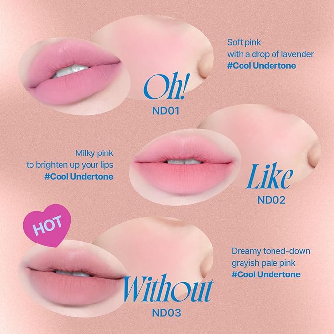 Lip&Cheek Blurry Pudding Pot | Just me Moment - Without | Makeup Blush, Buildable Lightweight, Multi-Use Soft Matte Finish | 5g
