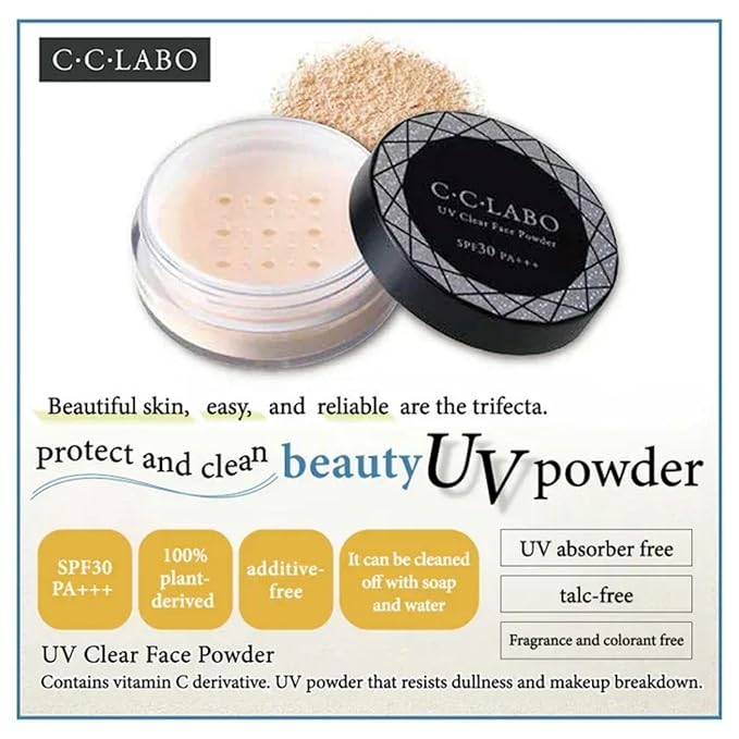 UV Clear Face Powder 10g – Lightweight Loose Powder With SPF30 PA+++ And Plant-Based Formula For A Smooth, Natural Finish