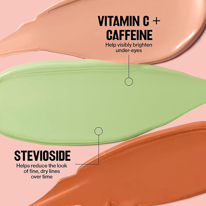 Revlon Glimmer Correcting Concealer, Liquid Under Eye Makeup, Made with Caffeine, Vitamin C, & Stevioside, 101 Peach, 0.3 fl oz