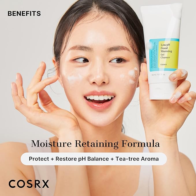 COSRX Low pH Good Morning Gel Face Cleanser, 5.07 fl oz, BHA Face Wash, Daily Mild Face Cleanser for Sensitive Skin, PH Balancing, Korean Skin Care, Korean Face Wash