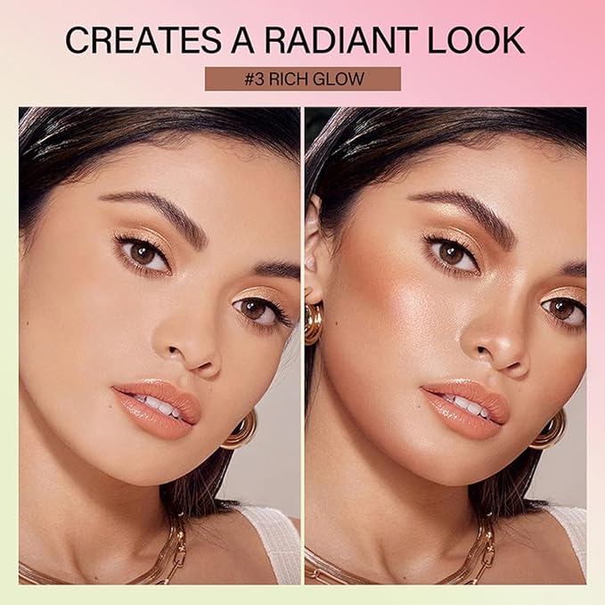 Multi-Purpose Makeup Blush Stick, 3-in-1 Beauty Tinted Solid Blush Stick For Cheeks, Lips And Eyes Waterproof Natural Cream Blush Stick With Long-Lasting Moisturizing Formula (#3Rich Glow)