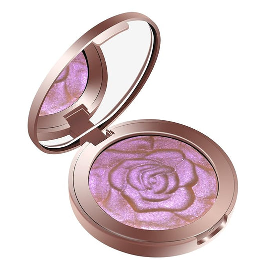 Highlighter Makeup, Cream Highlighter, Face Highlighter, Long Lasting Glitter Highlighter Makeup Palette - Purple Highlighter Makeup