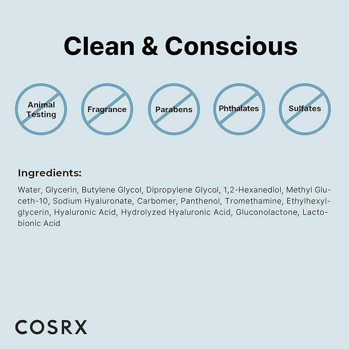 COSRX Hydrium Triple Hyaluronic Moisture Ampoule, 40ml / 1.35 fl.oz | Hyaluronic Acid Viscous Serum | Korean Skin Care, Animal Testing Free, Paraben Free